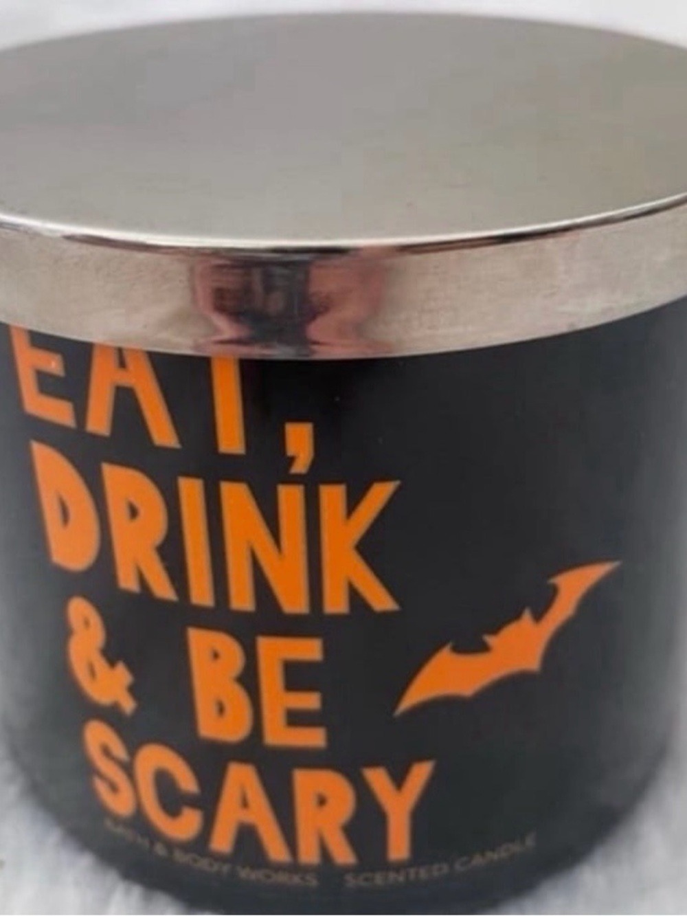 Bath & Body Works Black and Orange Halloween Candle Jar